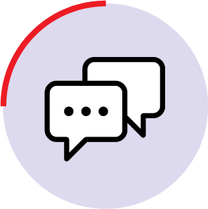 Icon with 2 speech bubbles